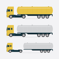 Fuel tanker truck. Tanker truck vector illustration. Oil industry icon. Part of set. 