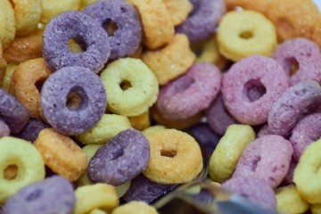 Close up multicolor cereals
