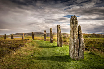 Ring Of Brodgar, Orkney, Scotland. A neolithic stone circle and henge - obrazy, fototapety, plakaty