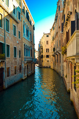 Fototapeta na wymiar A canal in Venice Italy