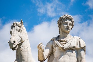 The statue of Castor that adorns the Piazza del Campidoglio in Rome, Senatorial Palace