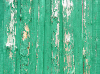 Fototapeta na wymiar Old green wooden bords background