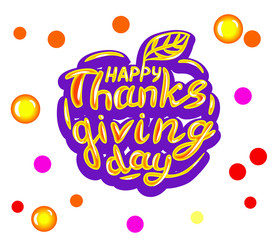 Thanksgiving lettering with with volume letters