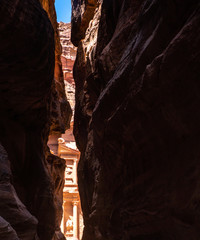 The narrow passage to the "The Treasury"