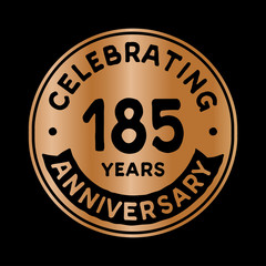 185 years anniversary logo design template. One hundred and eighty-five years logtype. Vector and illustration.