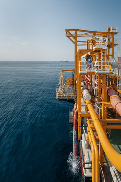 Side view of FPSO vessel and deck