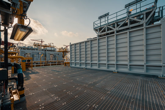 Machinery on the deck of FPSO vessel