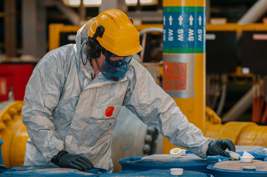 Close up view of worker in FSPO vessel