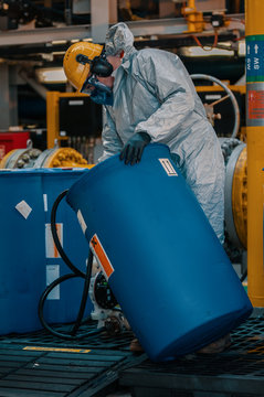 Close up view of worker in FSPO vessel