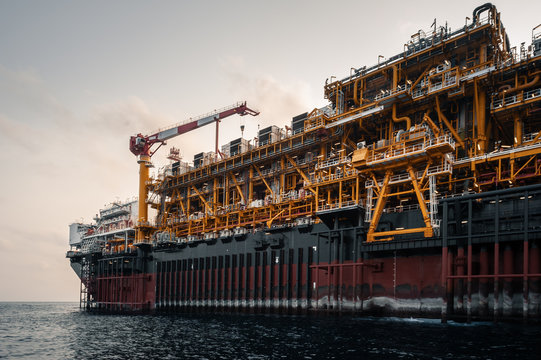 View of floating storage and offloading vessel