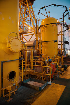 Close view of storage cylinders in FPSO