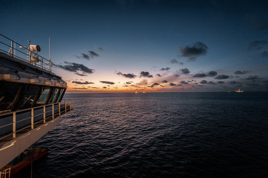 Side view of ship deck