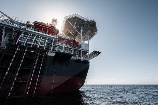 Low angle view of super tanker