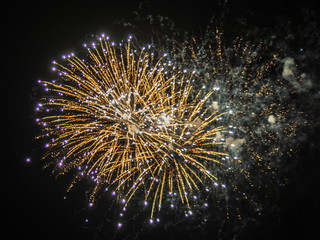 Swiss National Day colorful fireworks in the Swiss mountains near Lenzerheide - 9