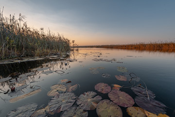Mirror like lake along the Cuando river