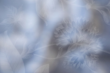 Floral vintage seamless pattern on blue background