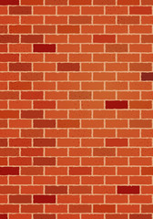 Vector illustration, brick wall background, in red and terracotta colors.