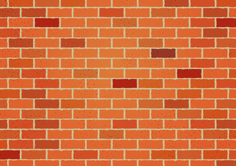 Vector illustration, brick wall background, in red and terracotta colors.
