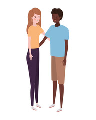 couple of people standing on white background