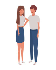 couple of people standing on white background