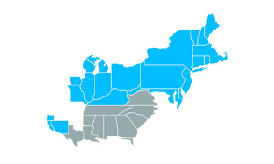 Population Map of the USA Civil War 1861-1865