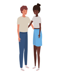 couple of people standing on white background