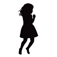 a girl dancing body silhouette vector