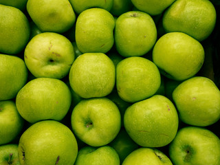 Green Apple Background, shallow depth of field.