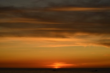 Summer sunset, Jersey, U.K. Beautiful sky over St Ouen.
