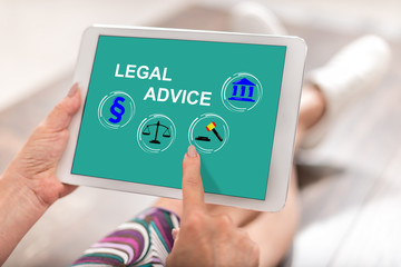 Legal advice concept on a tablet