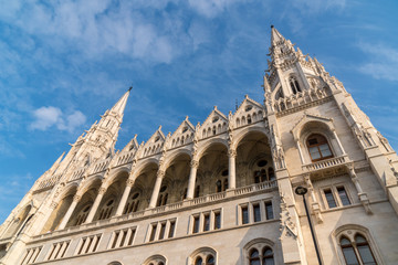 Fototapeta premium Beautiful view of Budapest parliament against the sky, Hungary.