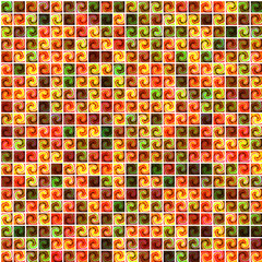 geometric circles and squares seamless pattern design. Abstract gradient background.