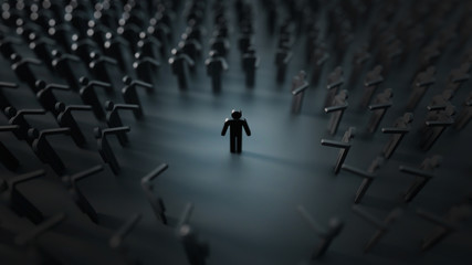 Feeling different, original 3d rendering illustration