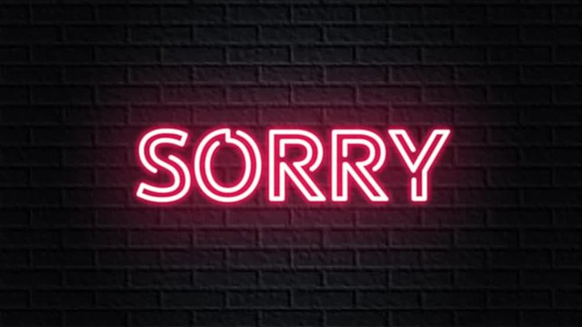 red neon video animation sorry