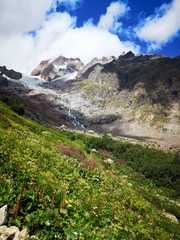 Glacier in the mountains 