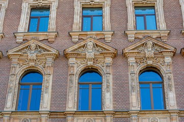 Historical facade with windows