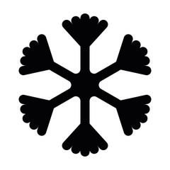 Fototapeta premium Snowflake icon. Christmas and winter theme. Simple flat black illustration with rounded corners on white background