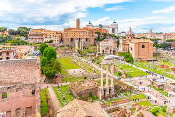Naklejka premium Forum Romanum, Forum Romanum łacińskie, najważniejsze centrum starożytnego Rzymu we Włoszech