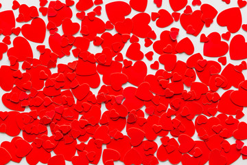 Hearts background for present carts top view