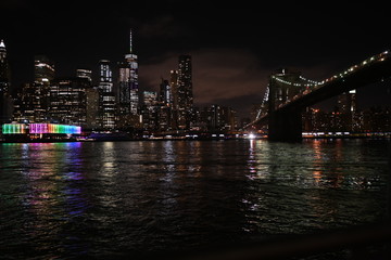Fototapeta na wymiar Lower Manhattan at night, NYC