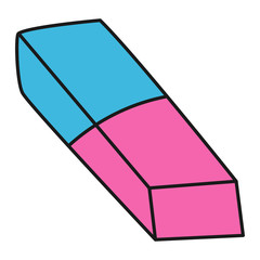 School eraser in Doodle style. Vector illustration.