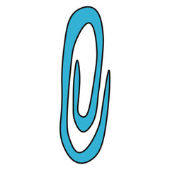School paper clip in Doodle style. Vector illustration.