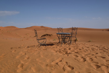 Fototapeta na wymiar Desert morning nearby Merzouga, Morocco