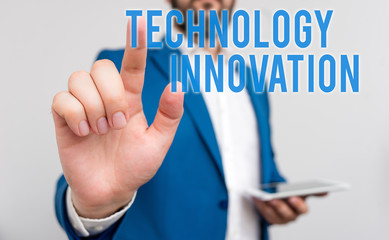 Conceptual hand writing showing Technology Innovation. Concept meaning significant technological...