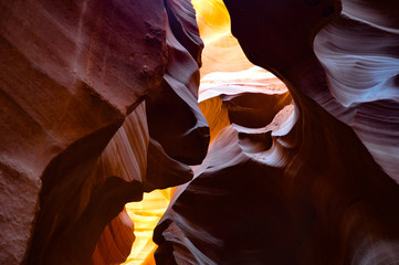 Slot canyons near Page, Arizona as the light hits them just right