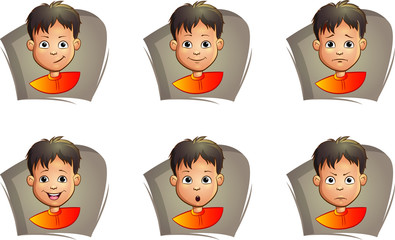 Set of cartoon faces with various expressions emotions icons for you design. Clipart Isolated on white background