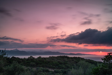 Sunset in the Gulf of Saint Florent, Corsica