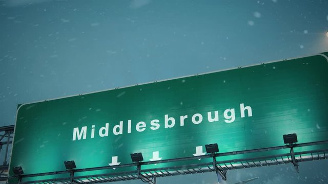 Airplane Landing Middlesbrough in Christmas