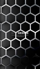 Obraz premium Vertical hexagon background. Gradient color light pattern with dark background technology style. Honeycomb. Vector illustration of light.