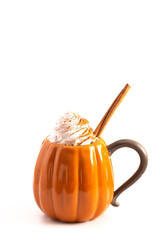 A Pumpkin Spice Latte Isolated on a White Background